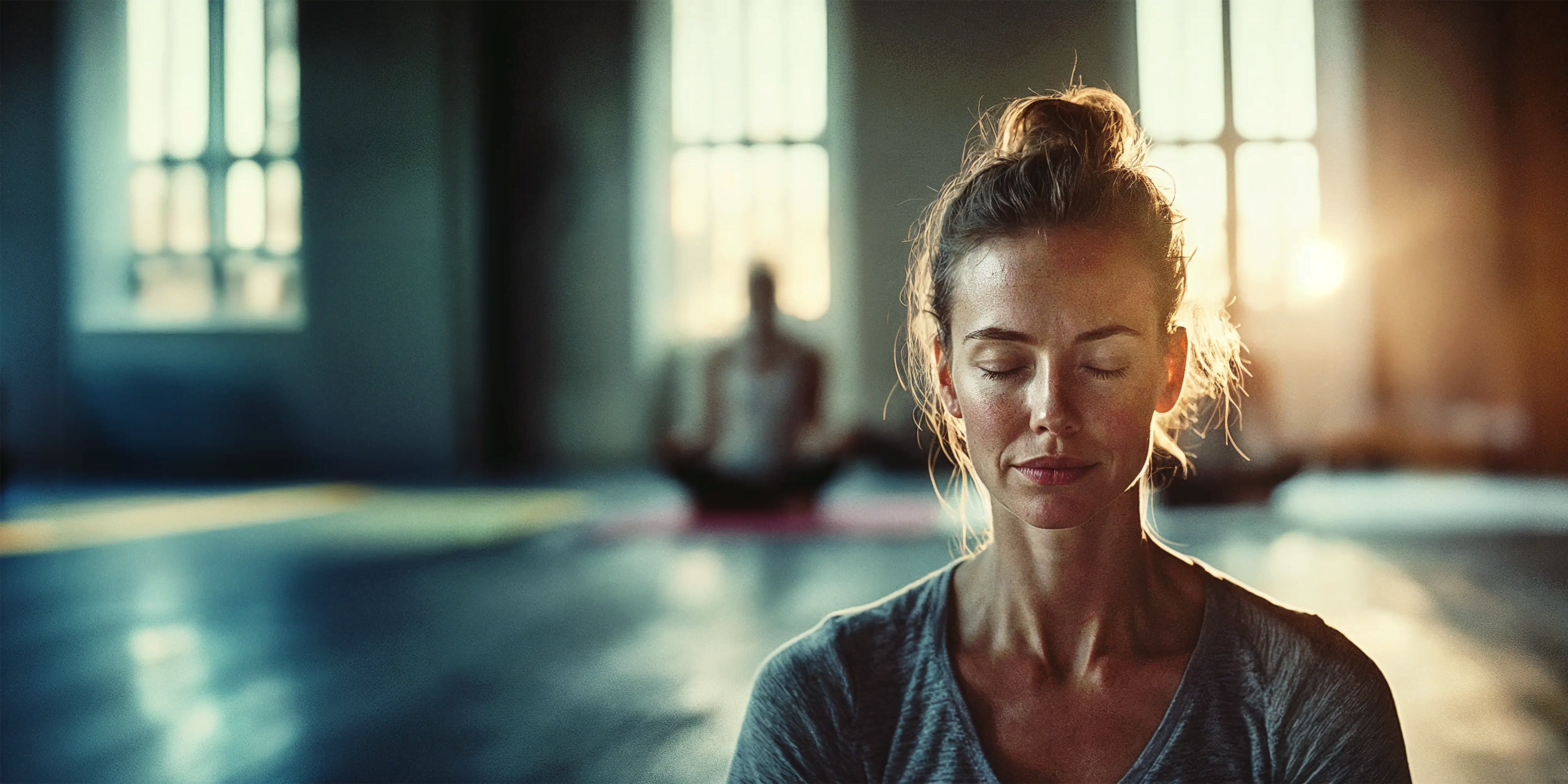 Titelbild der Infoseite "Fernstudium Mentaltrainer": Studentin meditiert