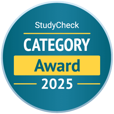 StudyCheck Award 2025 Logo für das myStudium in Blau und Gelb