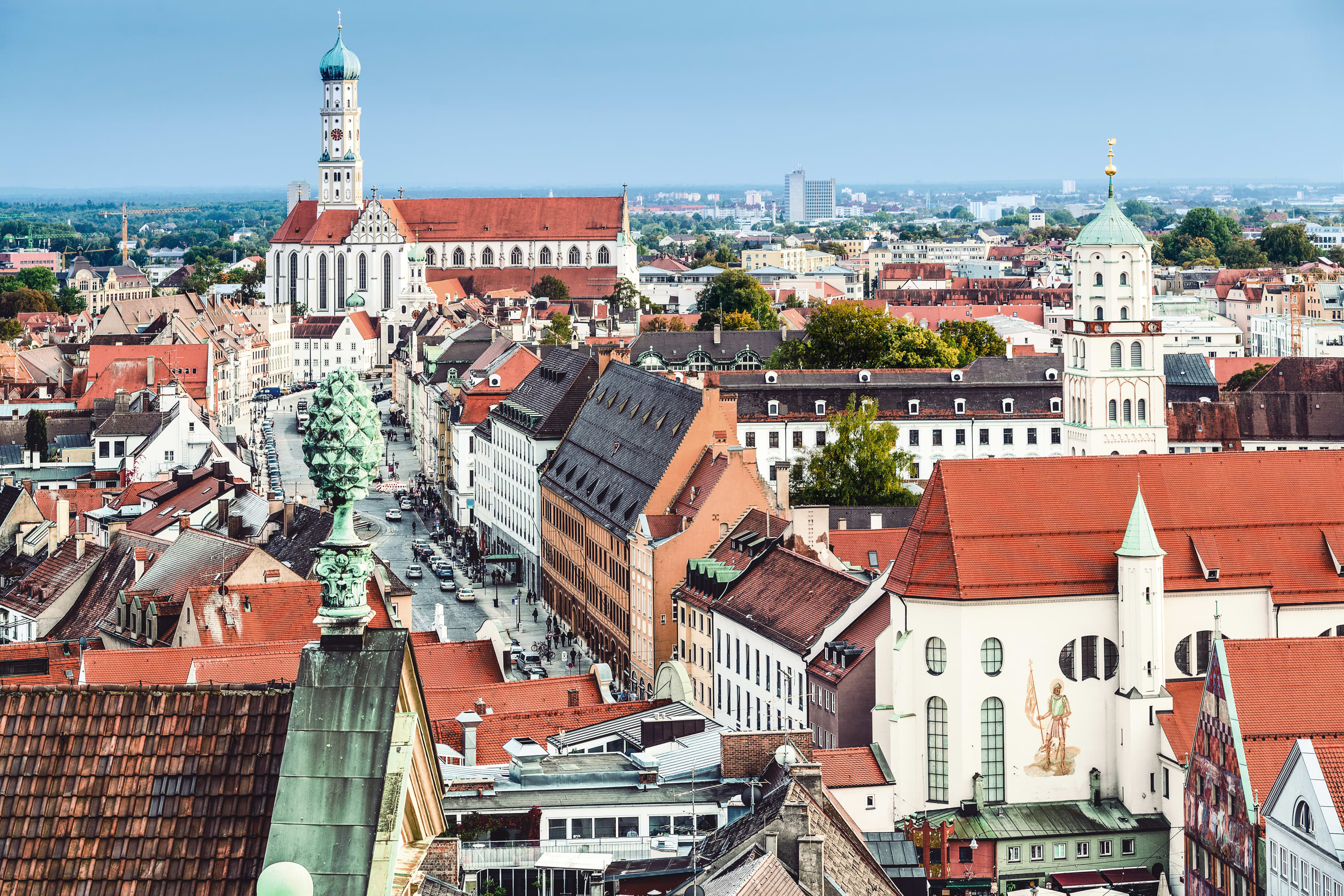 Titelbild auf Studiengangseite "duales Studium Augsburg": Stadtblick
