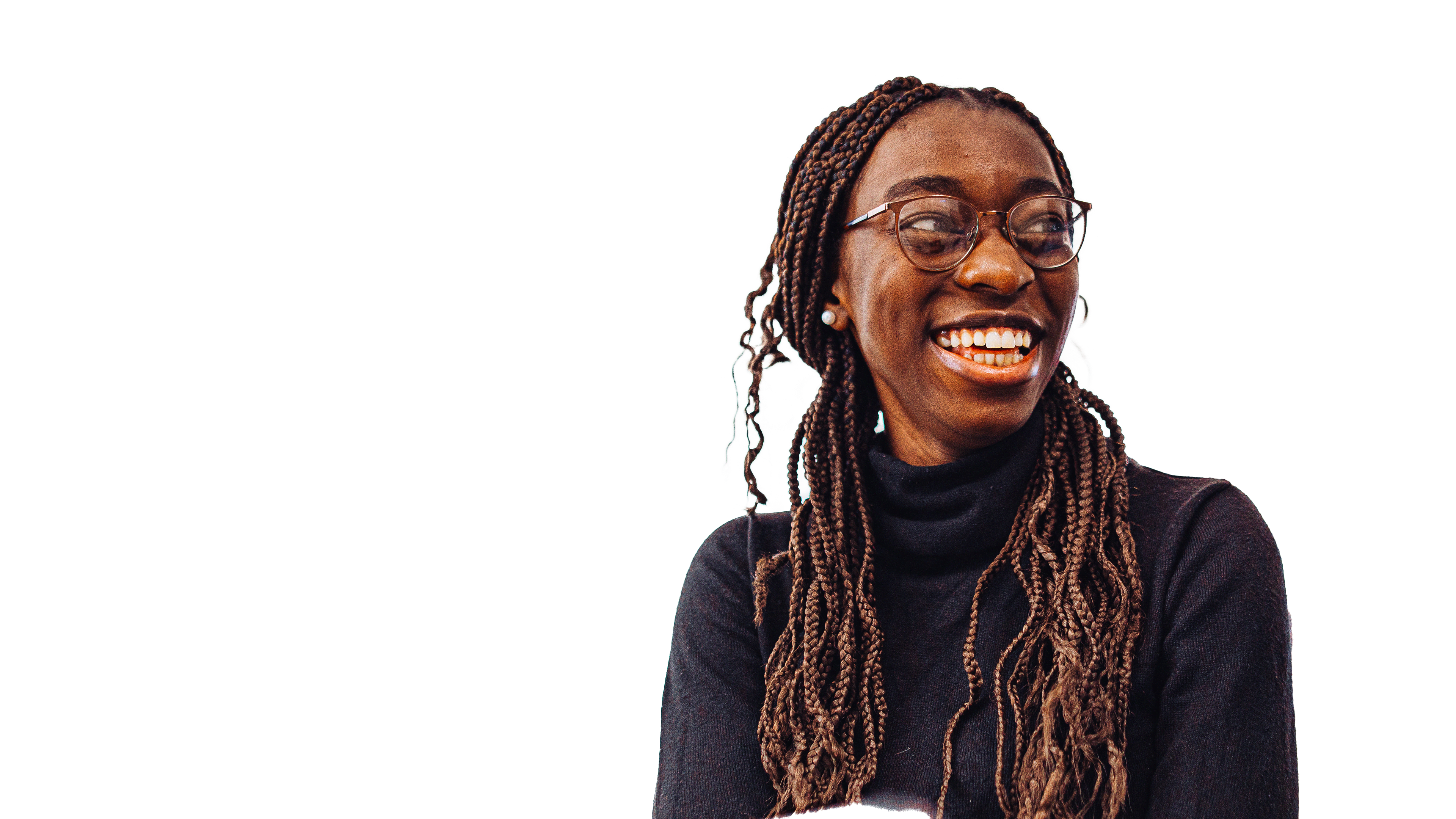 An international data science student at IU smiling into the camera.