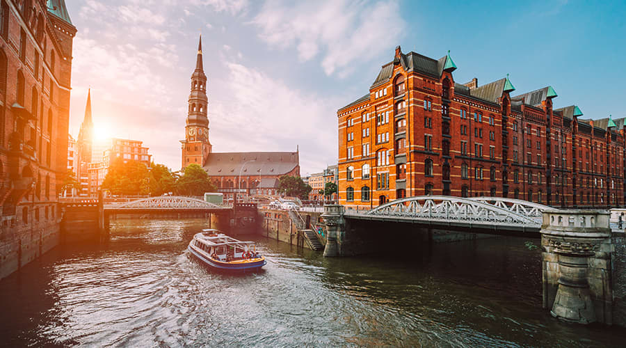A river in a town in Germany