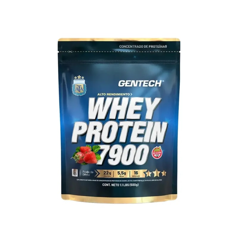 Gentech Whey Protein 7900 frutilla x 500 grs