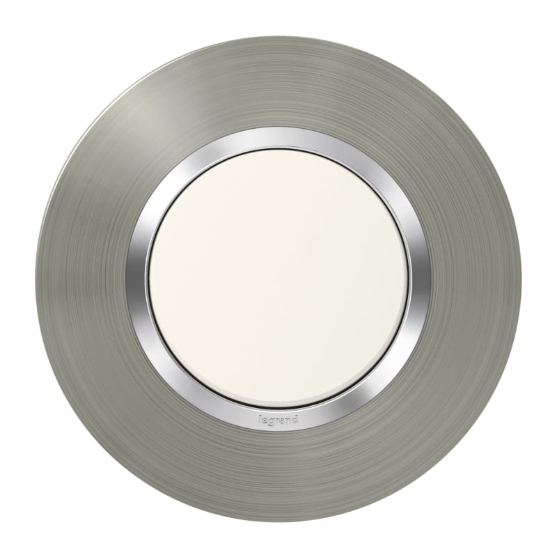Plaque ronde Dooxie 1 poste – finition effet inox brossé Legrand — Legrand, référence 600978