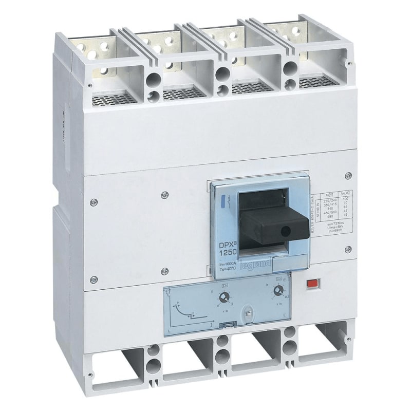 Disjoncteur magnétothermique 4P - 1250A DPX³1600 36kA 400V LEGRAND — Legrand, référence 422259