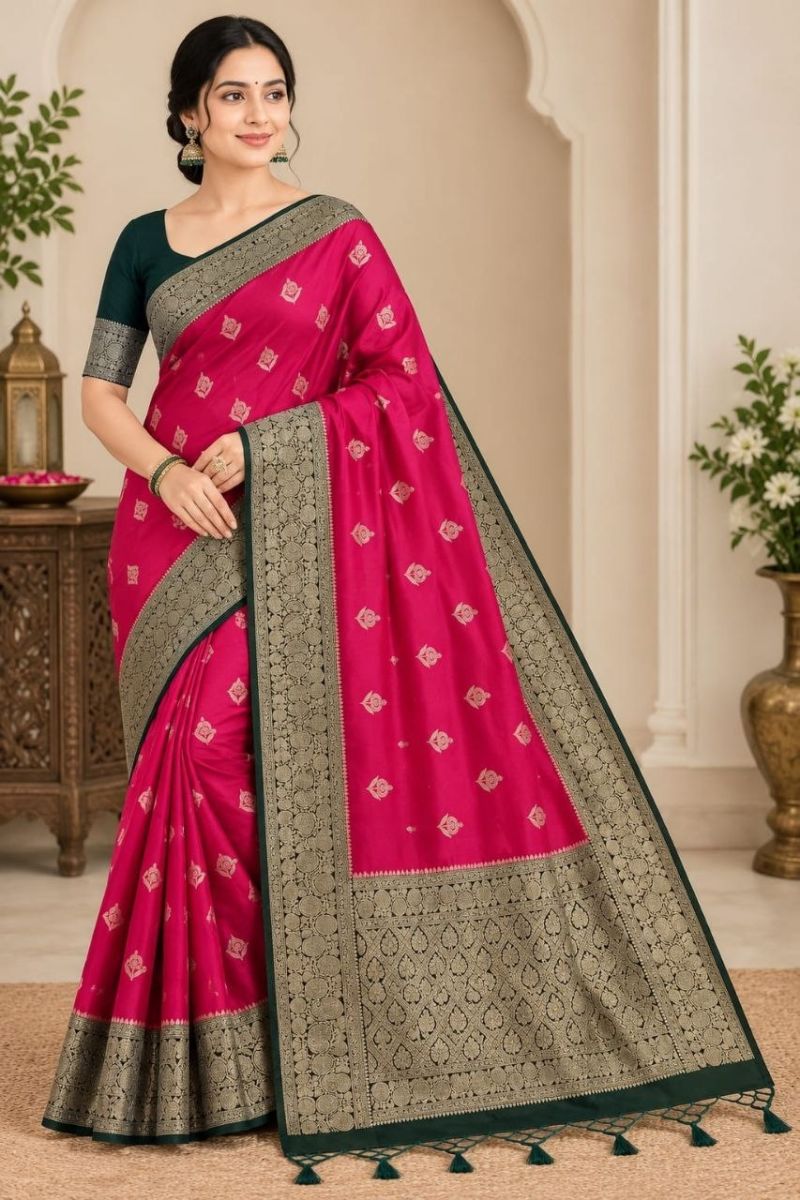 Cotton silk saree heavy boarder pattern, photo 1