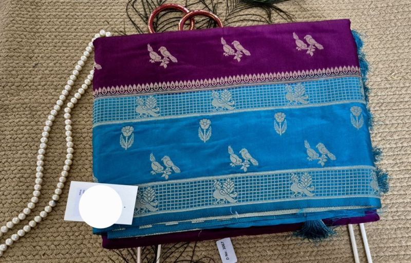 Cotton silk saree heavy boarder pattern, photo 3