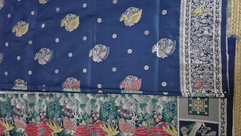 silver jari boarder saree, photo 3
