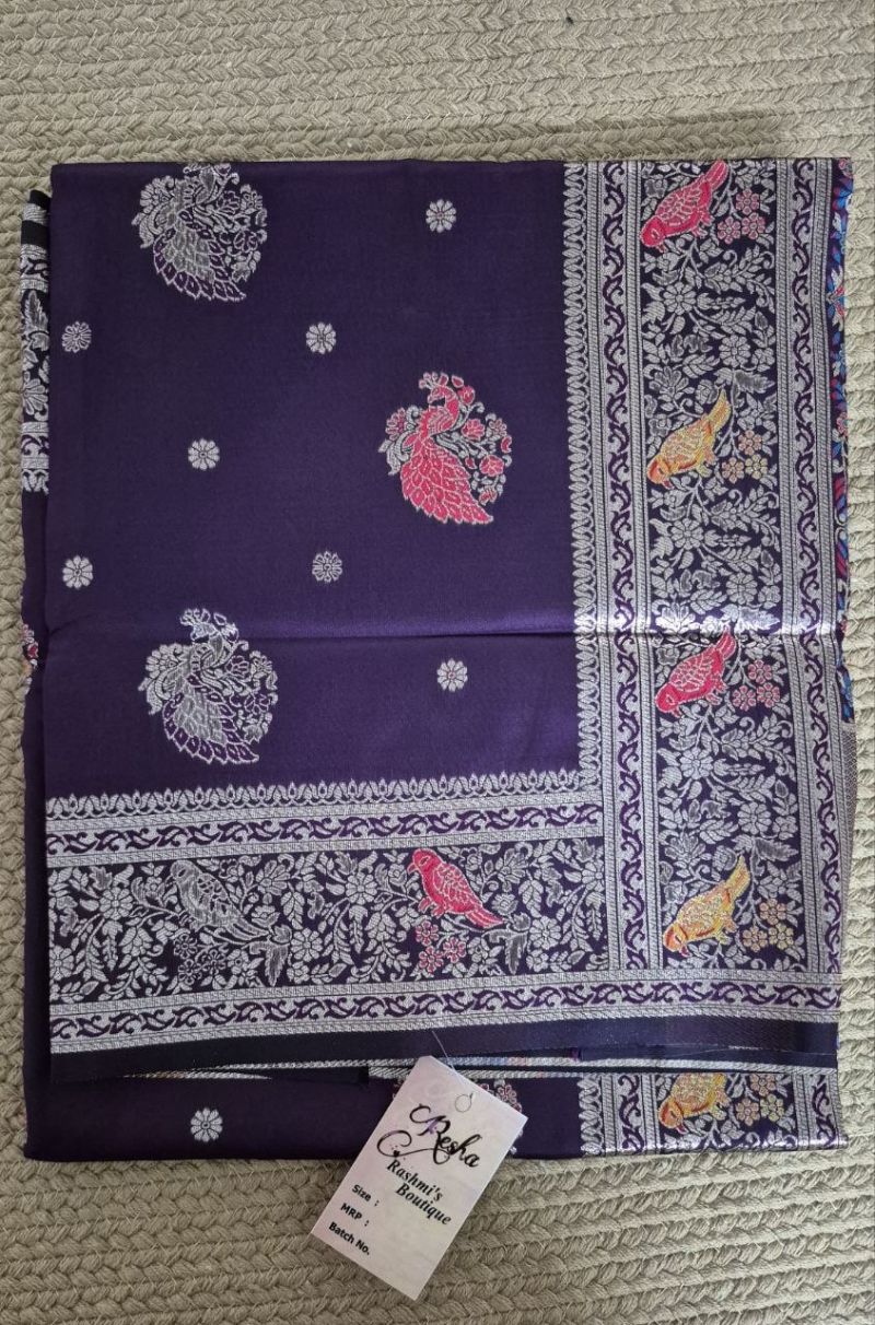 silver jari boarder saree, photo 1