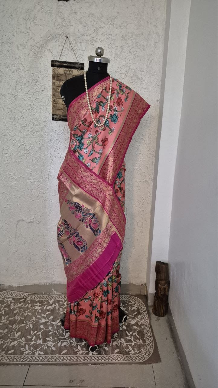 Printed Sami Paithani sari with blouse piece, photo 1