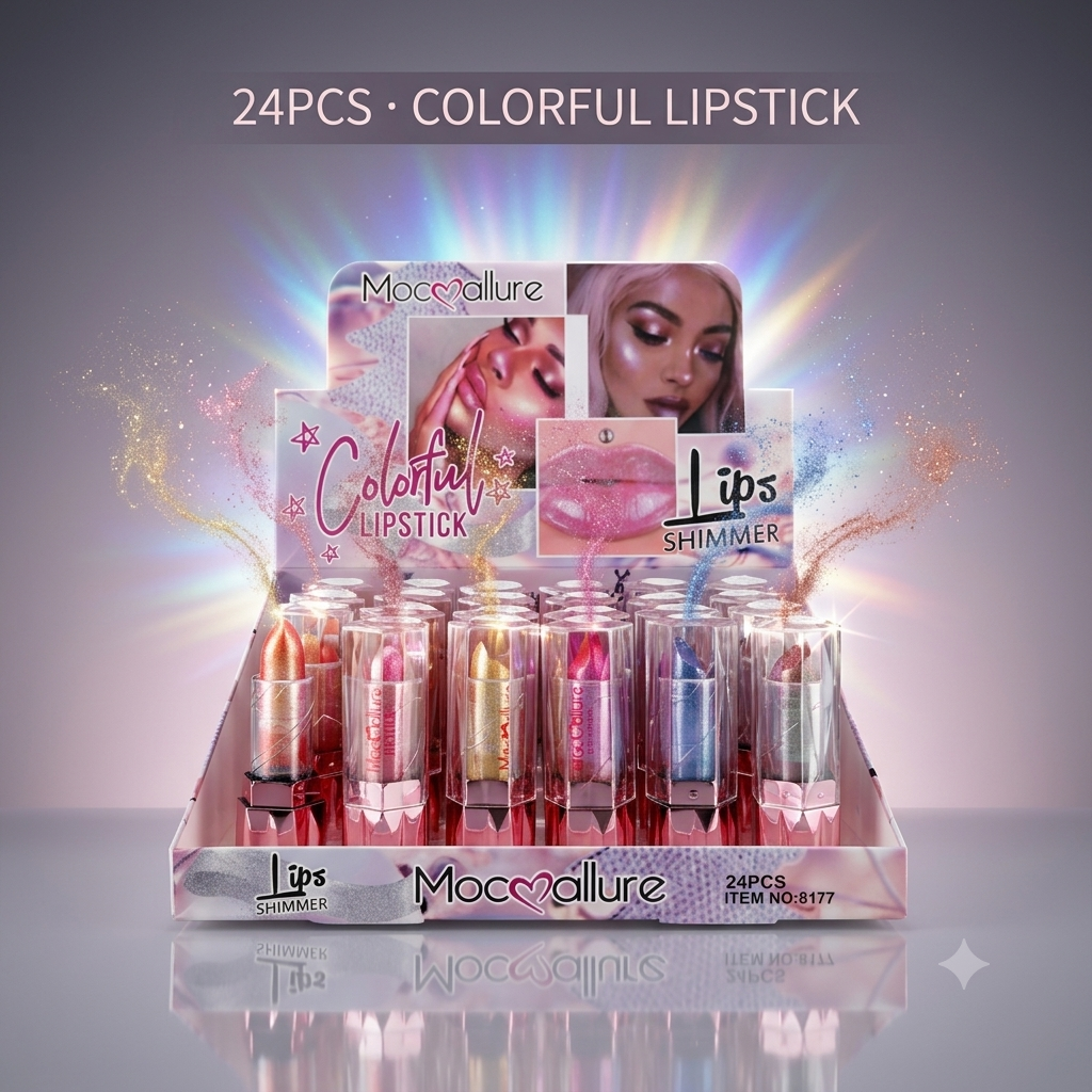 Labial Shimmer Multicolor Mocmallure — Colorful Lipstick REF:8177