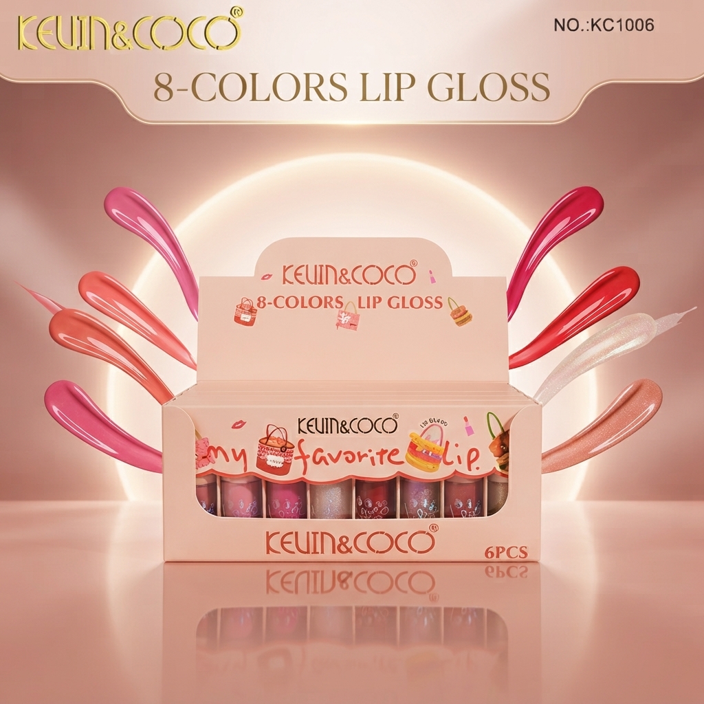 Set de Lip Gloss KEVIN&COCO — Flavor Wonderland, 8 Tonos REF:KC1006