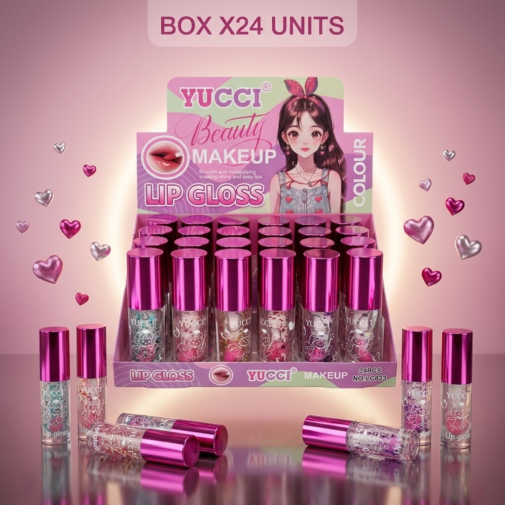 Lip Gloss YUCCI Beauty Makeup Brillante con Glitter