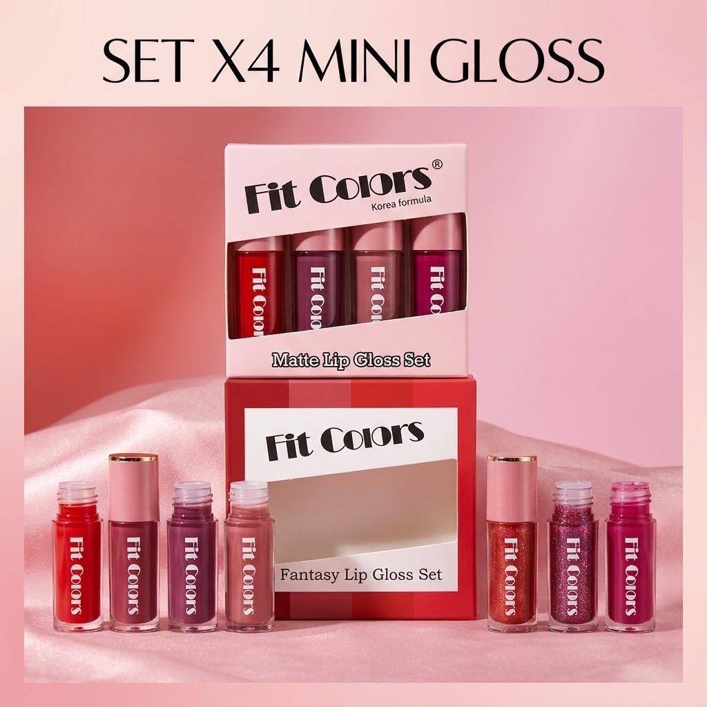 Set de Mini Lip Gloss Fit Colors x4 - Fórmula Coreana
