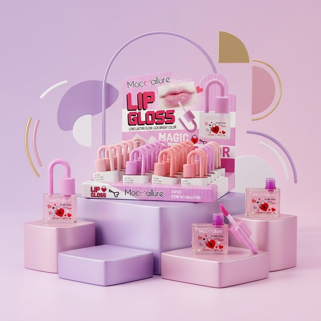 Lip Gloss Mocmallure Magic Lock - Candado Decorativo
