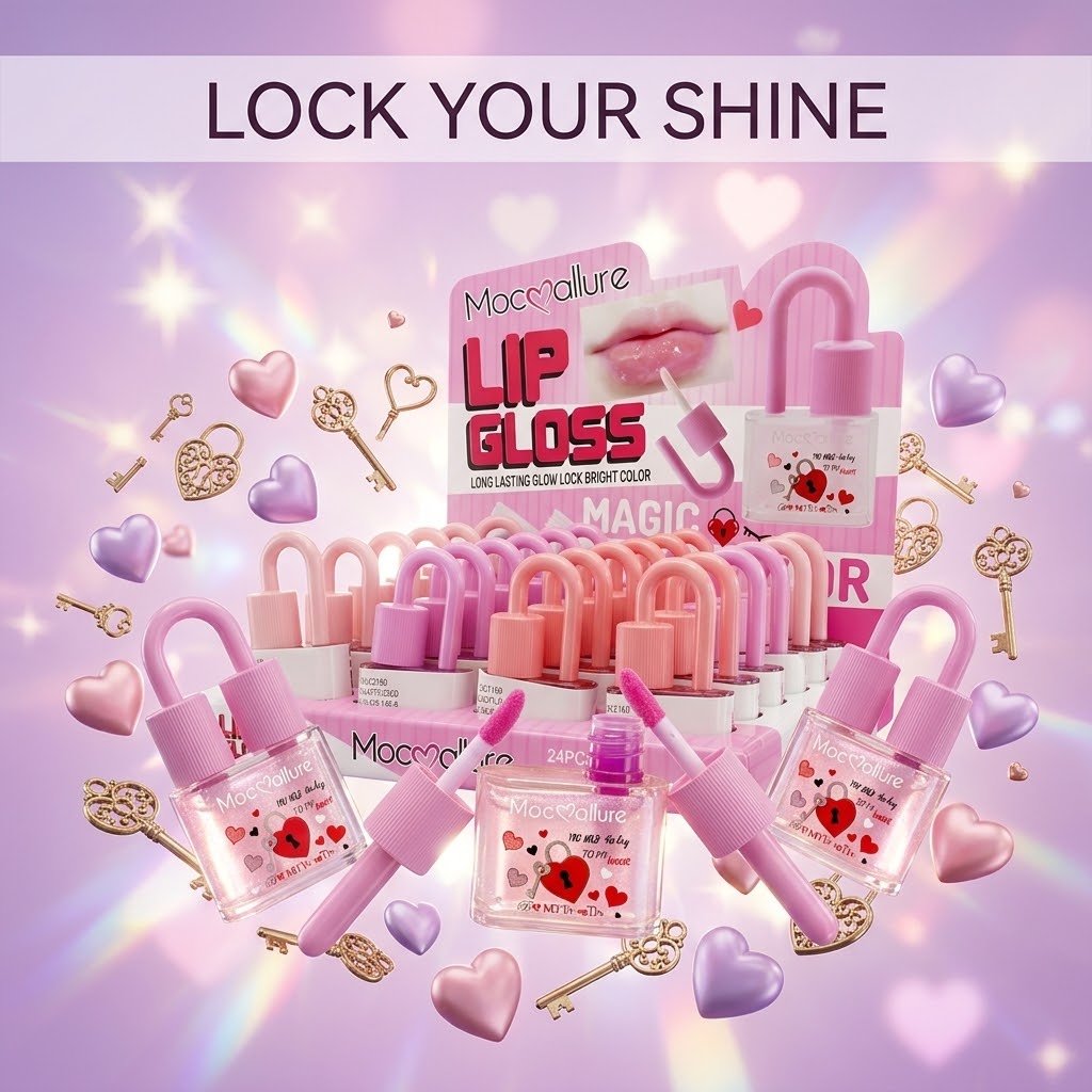 Lip Gloss Mocmallure Magic Lock - Candado Decorativo