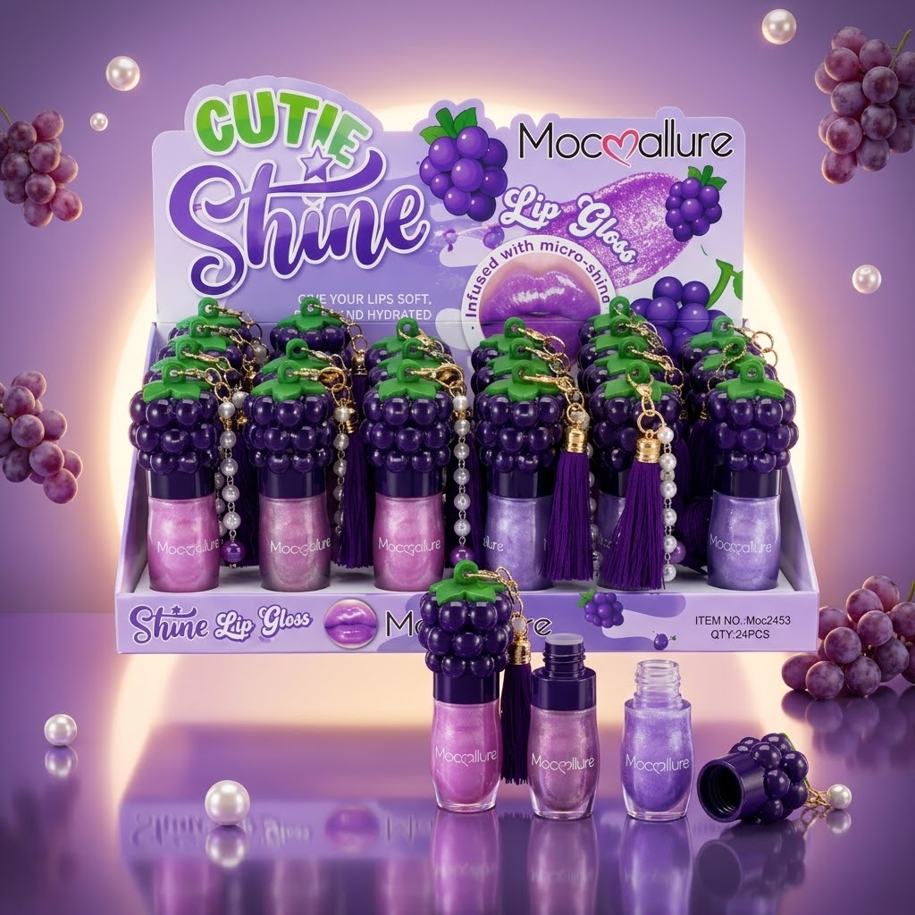 Lip Gloss Mocmallure Cutie Shine Uva – Llavero Decorativo