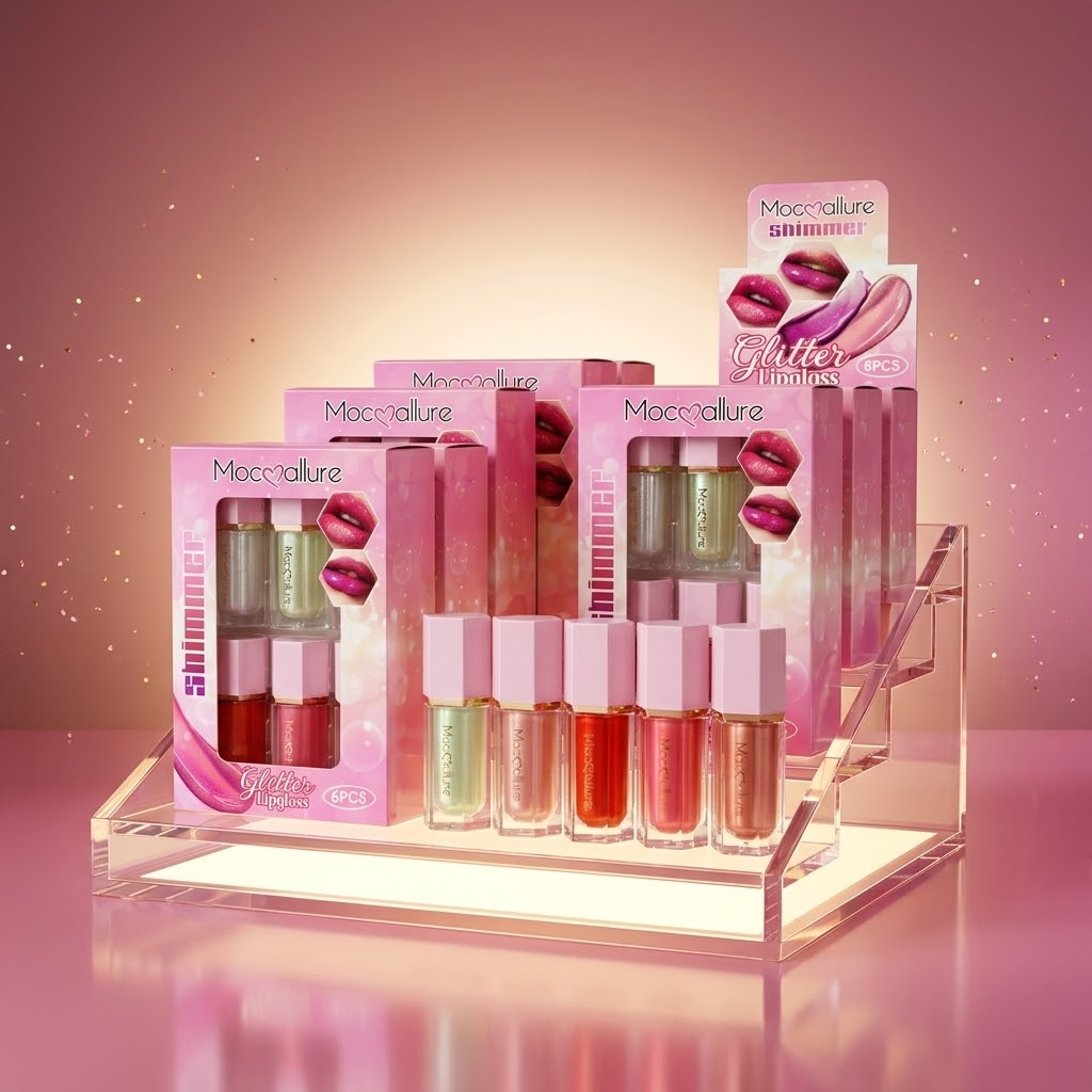 Set de Lip Gloss Mocmallure Shimmer Glitter x6