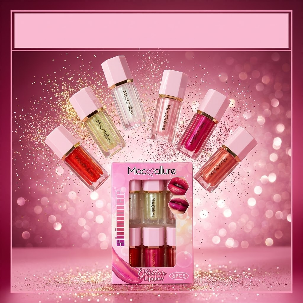 Set de Lip Gloss Mocmallure Shimmer Glitter x6