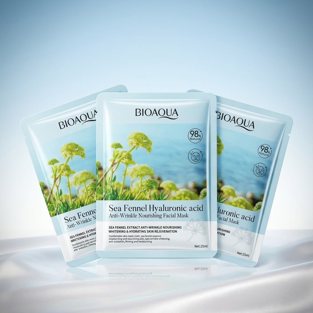 Mascarilla Facial BIOAQUA Sea Fennel con Ácido Hialurónico – Antiarrugas