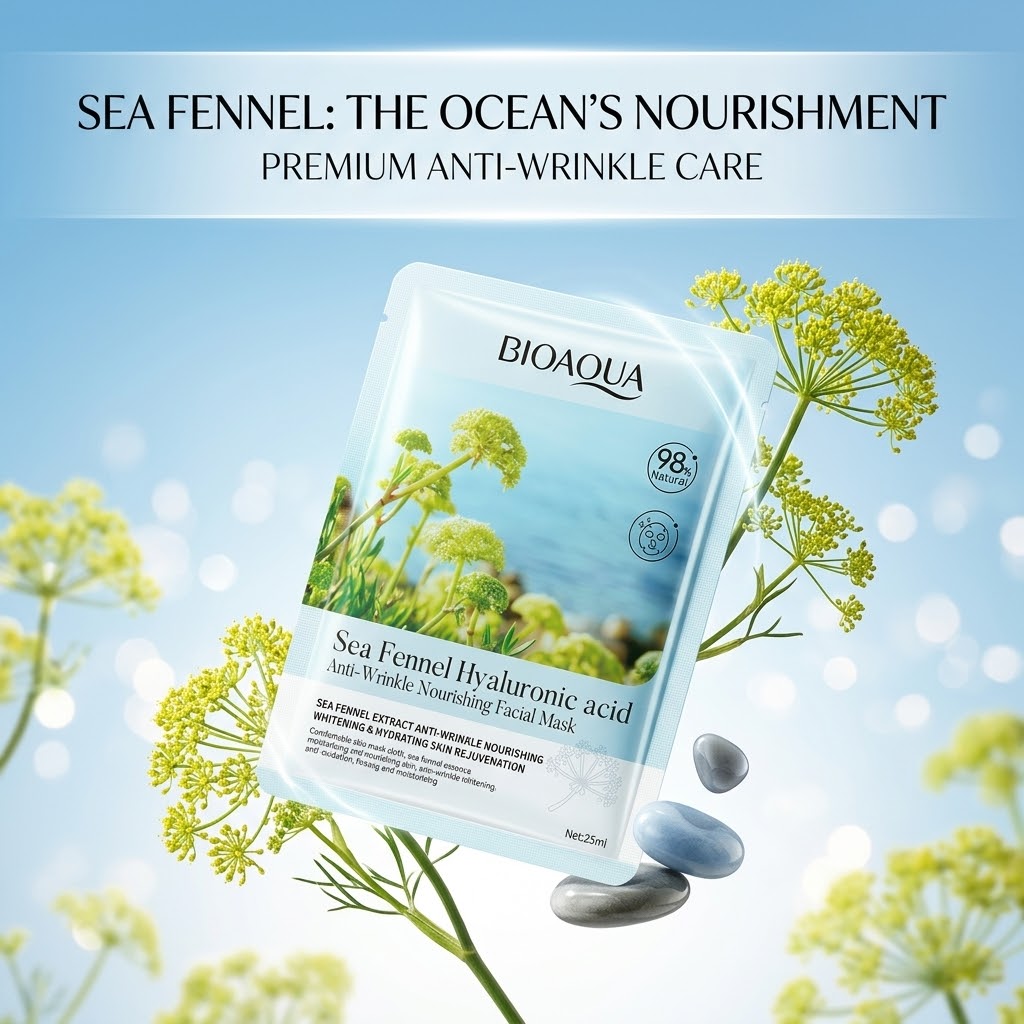 Mascarilla Facial BIOAQUA Sea Fennel con Ácido Hialurónico – Antiarrugas