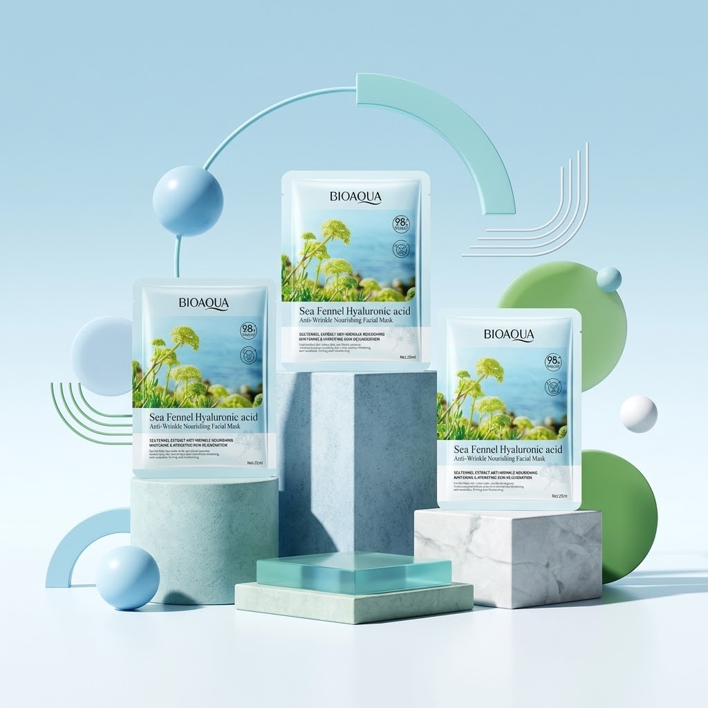 Mascarilla Facial BIOAQUA Sea Fennel con Ácido Hialurónico – Antiarrugas
