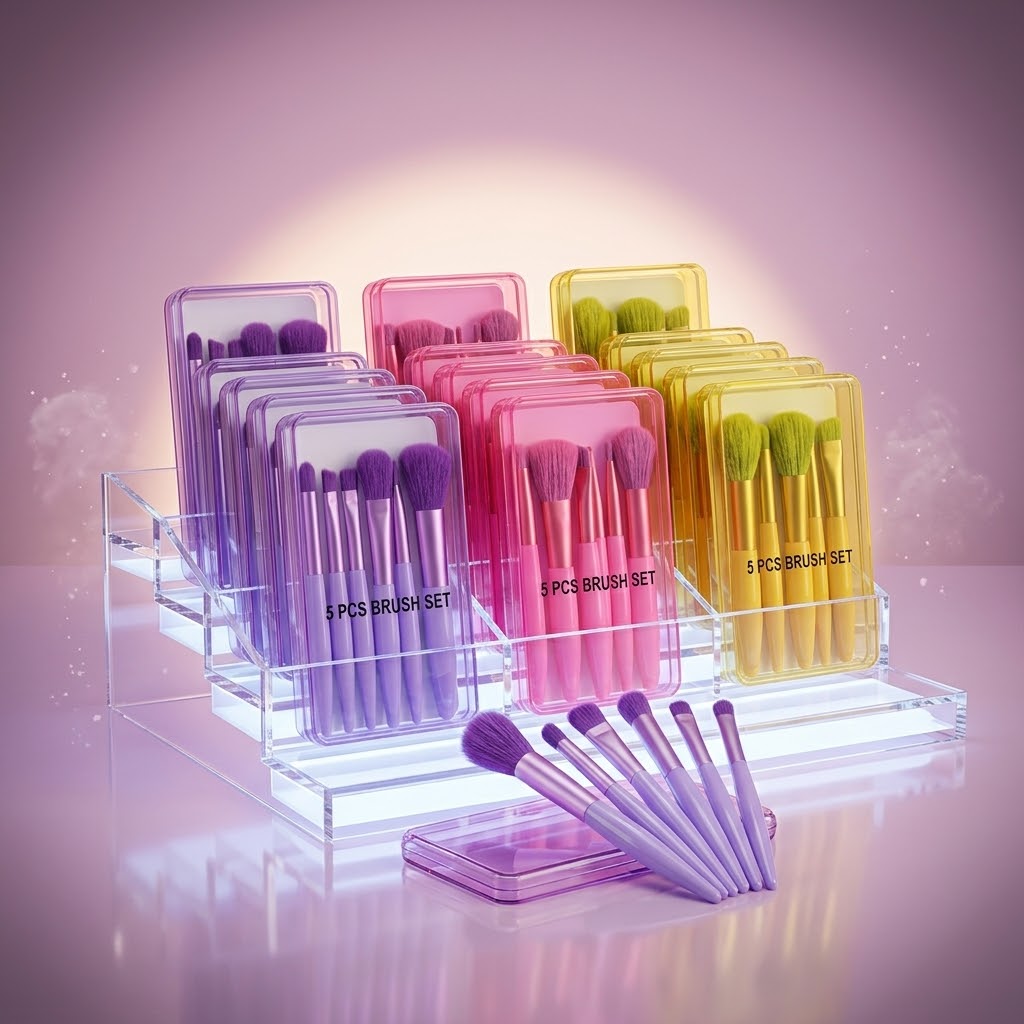 Set de Brochas de Maquillaje Animalitos x5 – Estuche Decorativo