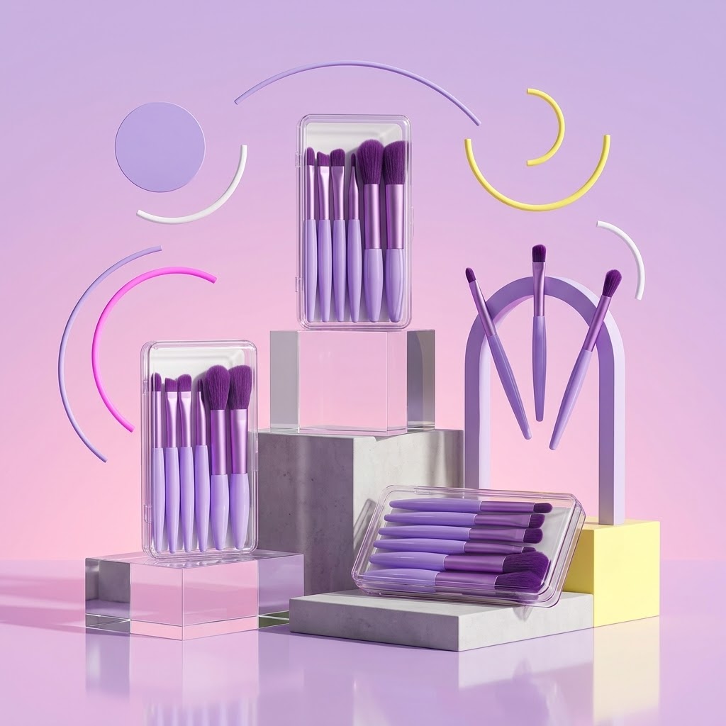 Set de Brochas de Maquillaje Animalitos x5 – Estuche Decorativo