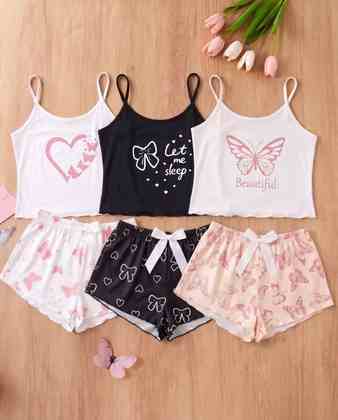 Pijama Corta Mariposas 2 Piezas