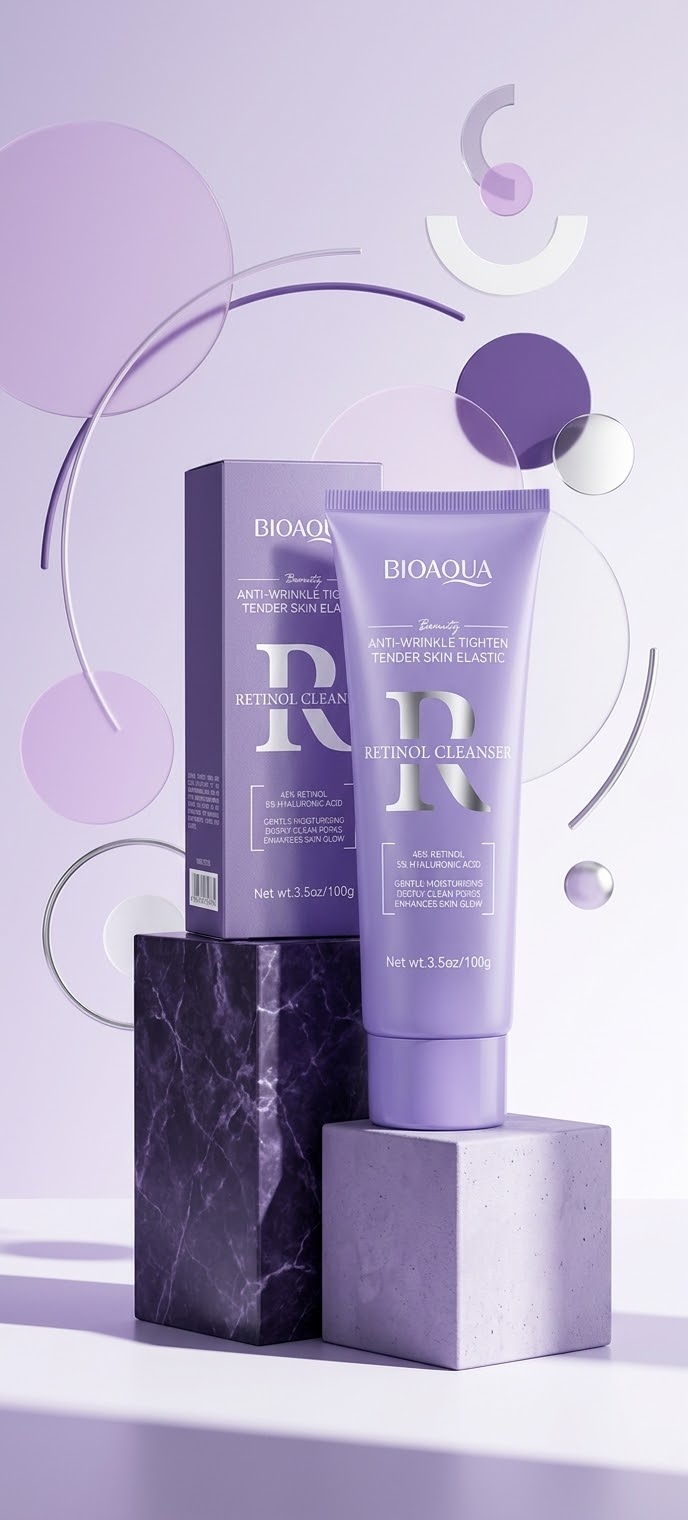 Limpiador Facial BIOAQUA Retinol Empaque Morado 100g
