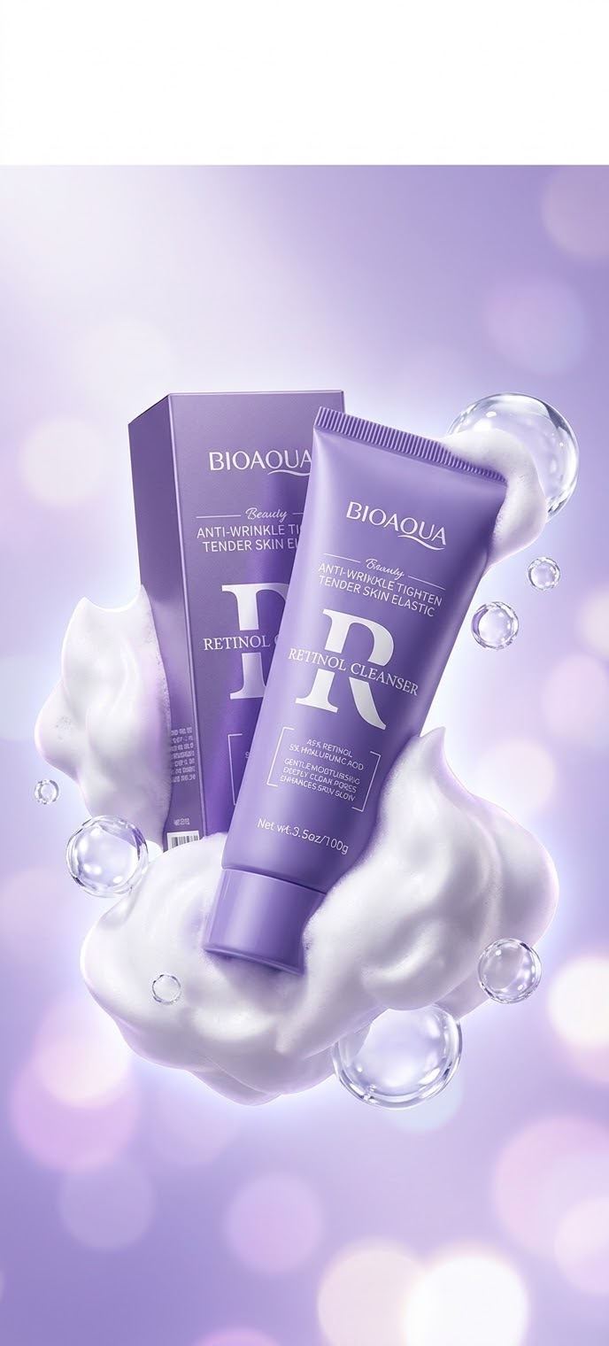 Limpiador Facial BIOAQUA Retinol Empaque Morado 100g