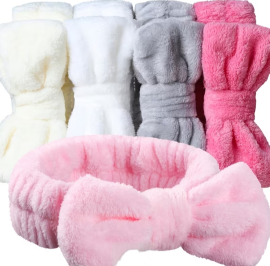 Diadema Peluda con Moño para Skincare