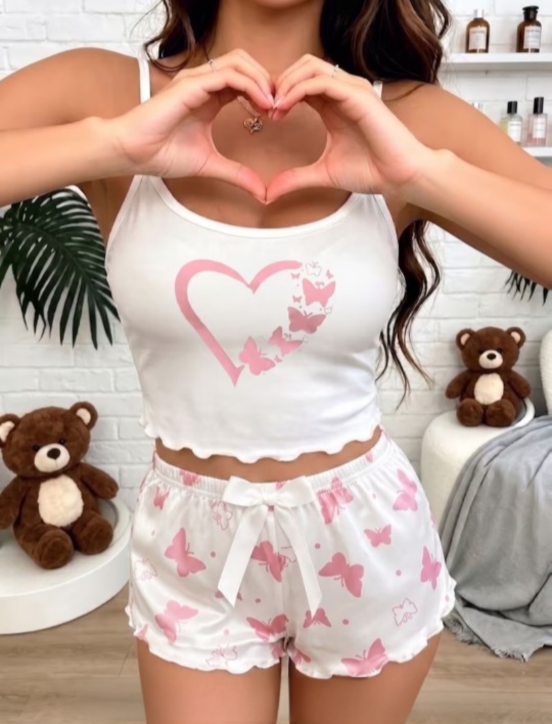 Pijama Corta Mariposas 2 Piezas