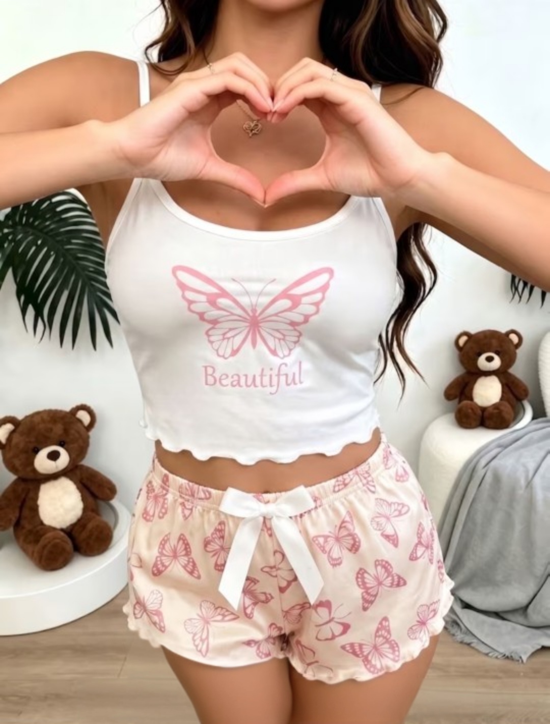 Pijama Corta Mariposas 2 Piezas