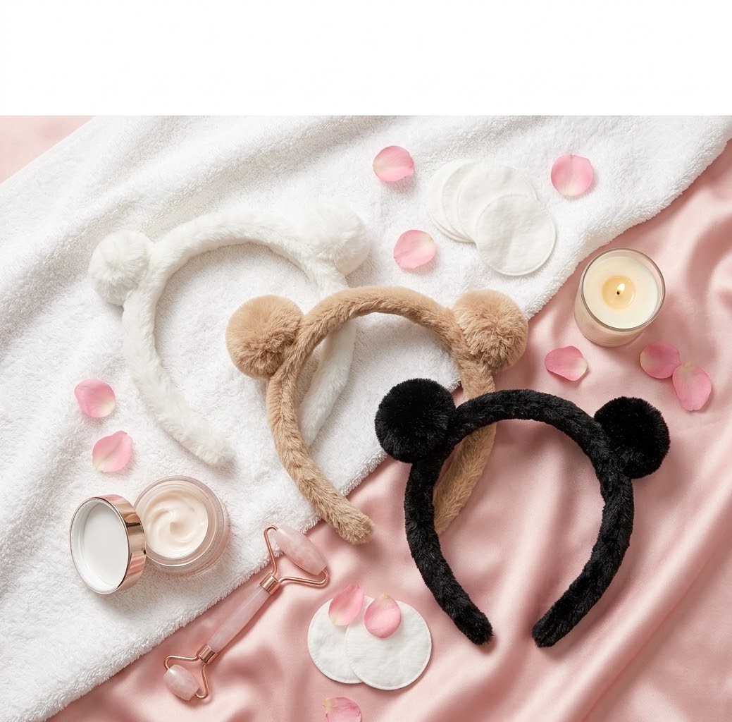 Diadema de Felpa con Orejitas de Oso