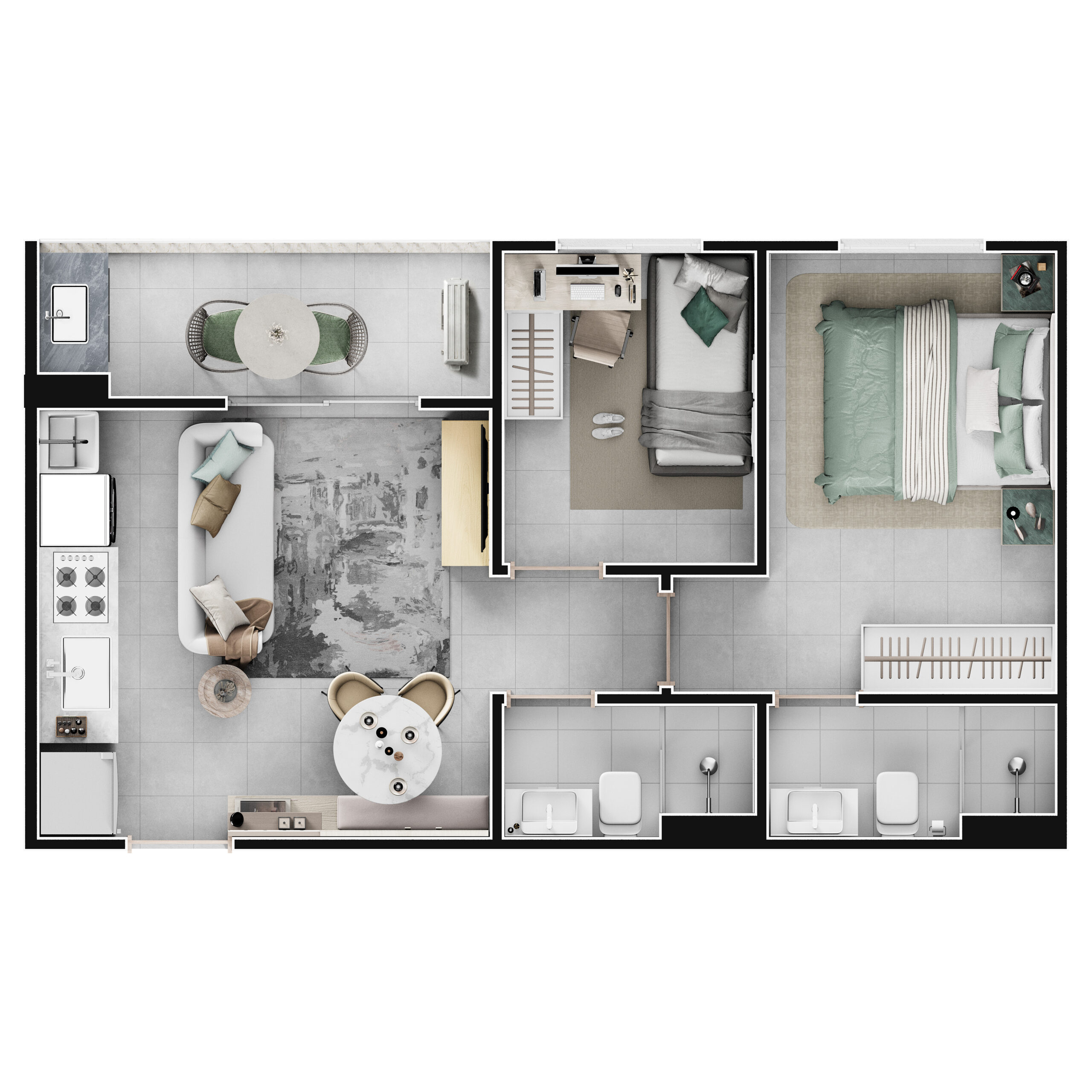 Planta ilustrativa: Planta 1 de Splendido Residence