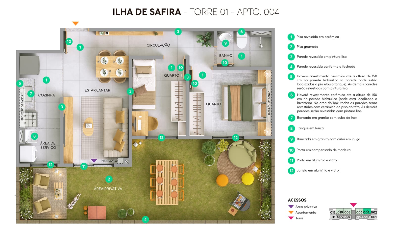 Planta ilustrativa: Planta 1 de Ilha de Safira