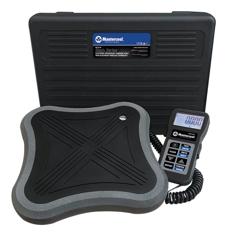 Mastercool 98210-BL wireless charging scale with controller and storage case