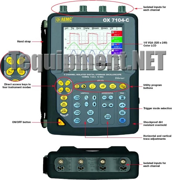 AEMC Portable Oscilloscope Model OX7104-C Kit