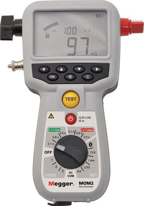 Megger MOM2-NLS - MOM2 Hand-held 200A Micro-Ohmmeter without Kelvin Clamps Cable