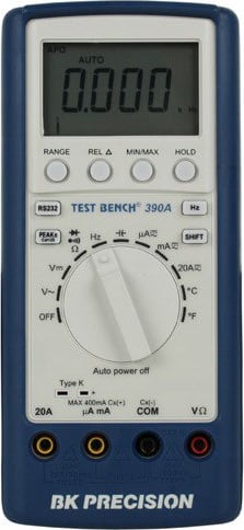 BK Precision 390A - Test Bench DMM with protective rubberized case and USB interface