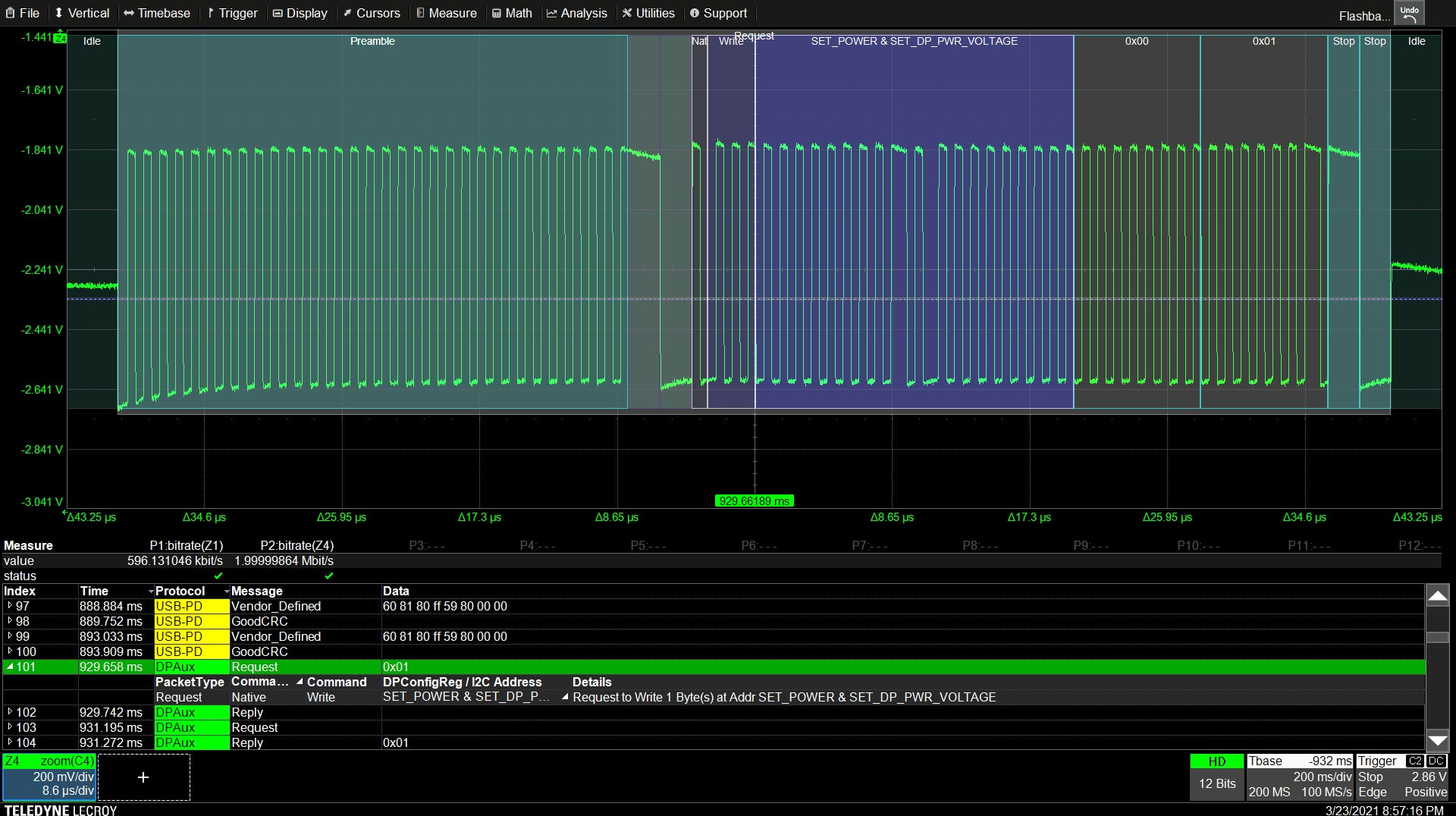 Interactive Table Summarizes Results ("D")