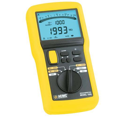 AEMC 1045 - Megohmmeter/Insulation Resistance Testers, Type: Battery, IR Test Voltage: 1,000 V, Maximum Insulation Resistance: 2 G Ohms (Catalog #2116.93)