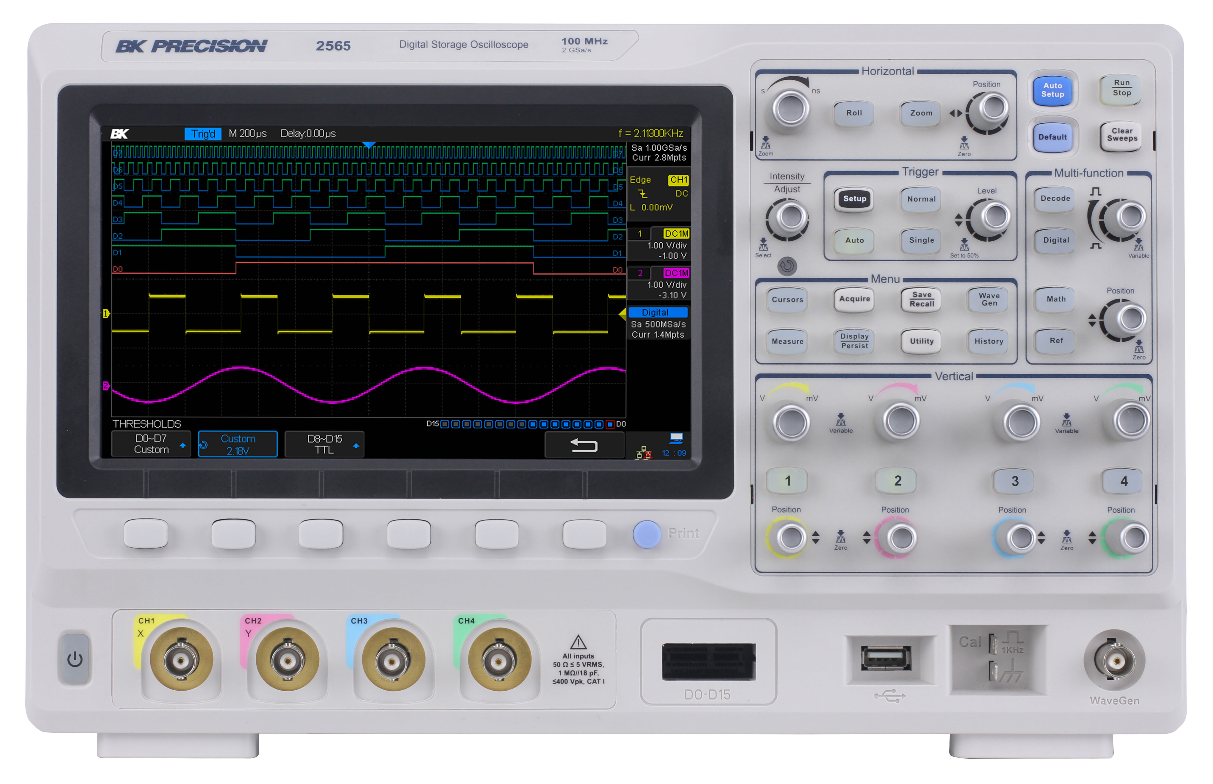 BK Precision 2565 - 100 MHz 4 Ch Digital Storage Oscilloscope