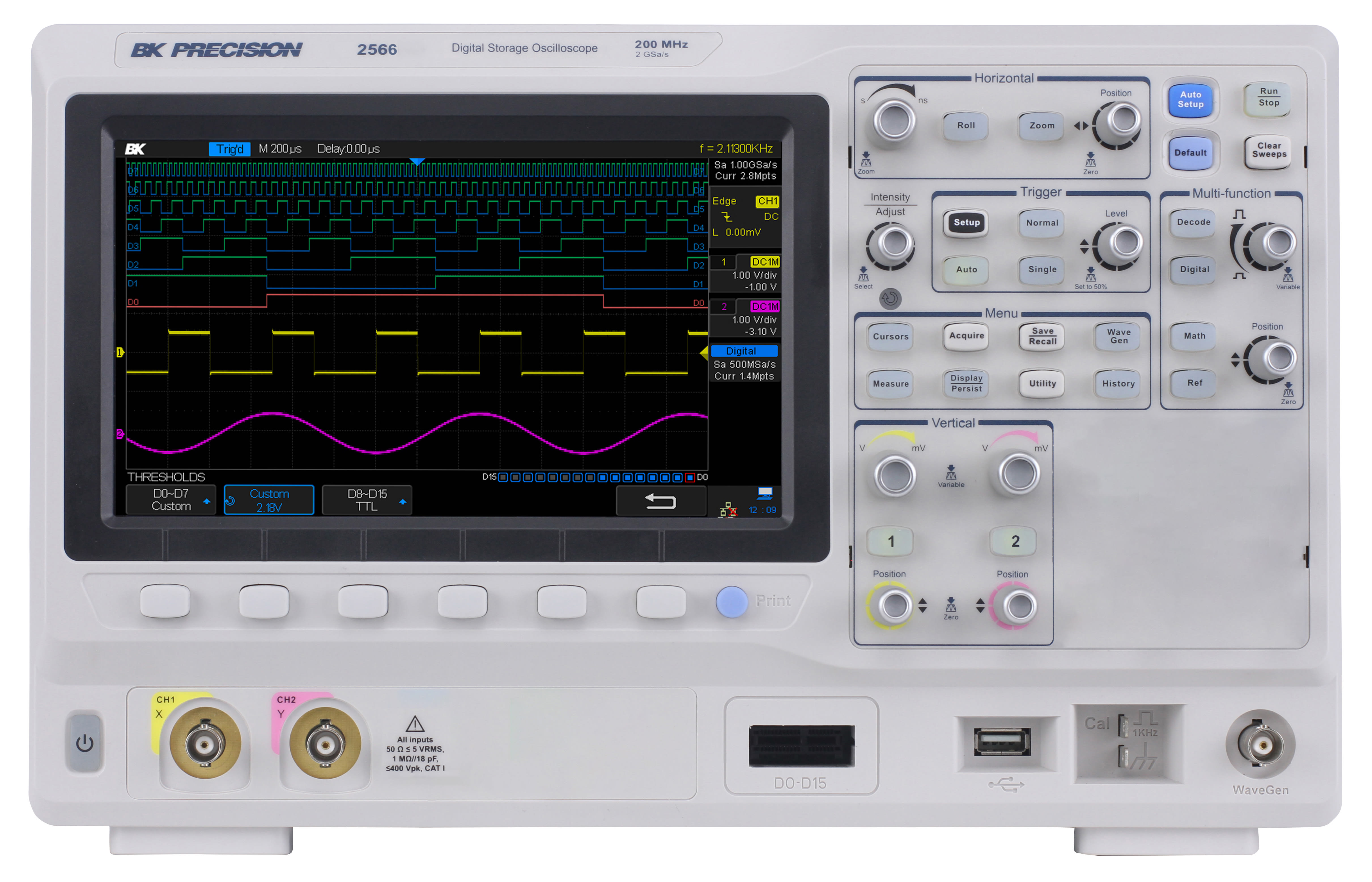 BK Precision 2566 - 200 MHz 2 Ch Digital Storage Oscilloscope