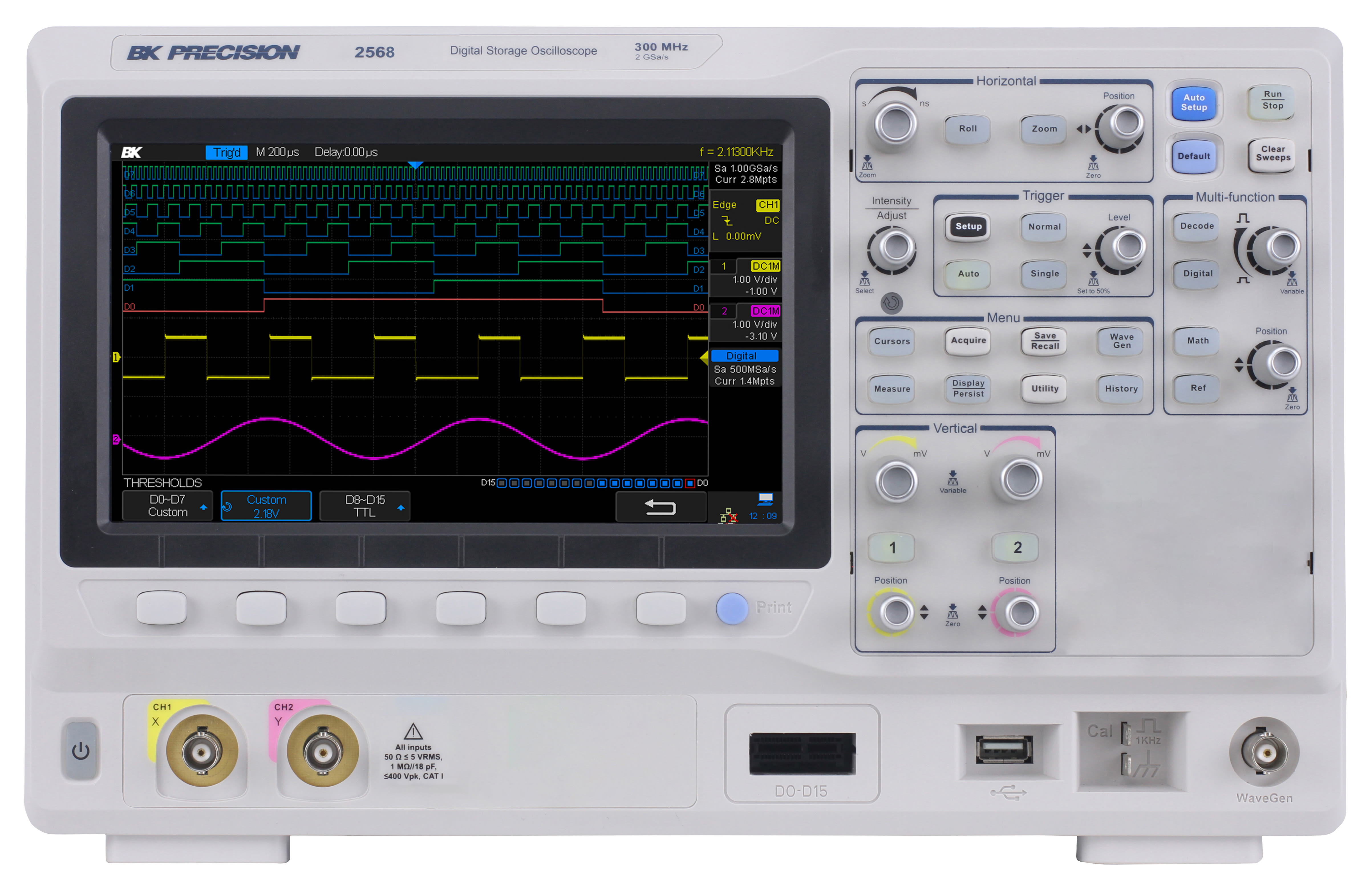 BK Precision 2568 - 300 MHz 2 Ch Digital Storage Oscilloscope