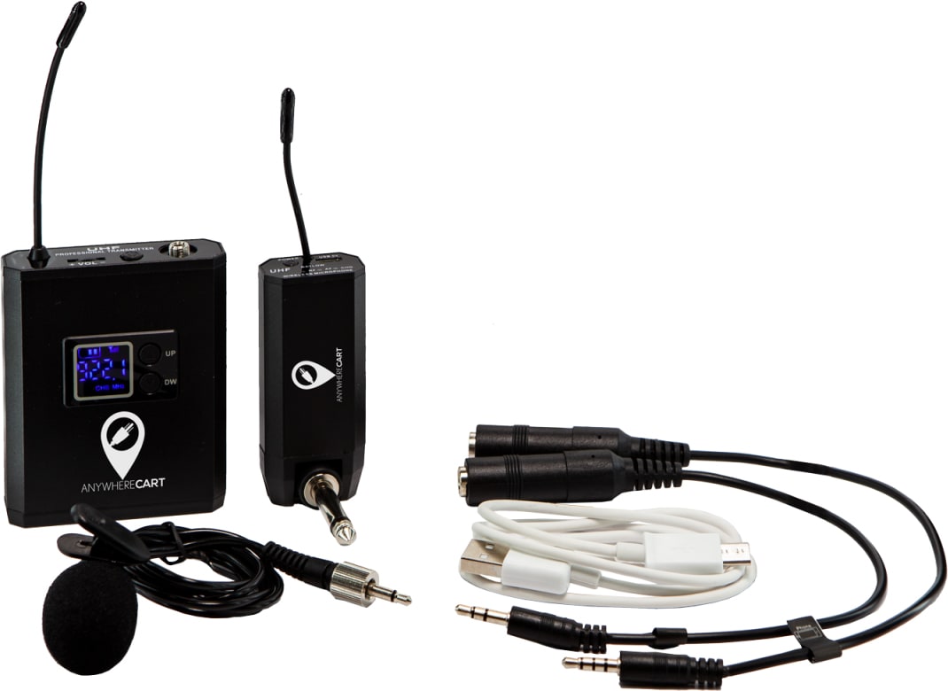 AnywhereCart ACWRLSMIC Rechargeable UHF Wireless Microphone Kit