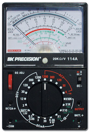 BK Precision 114A - 20,000 OHM/V DC Analog Multimeter
