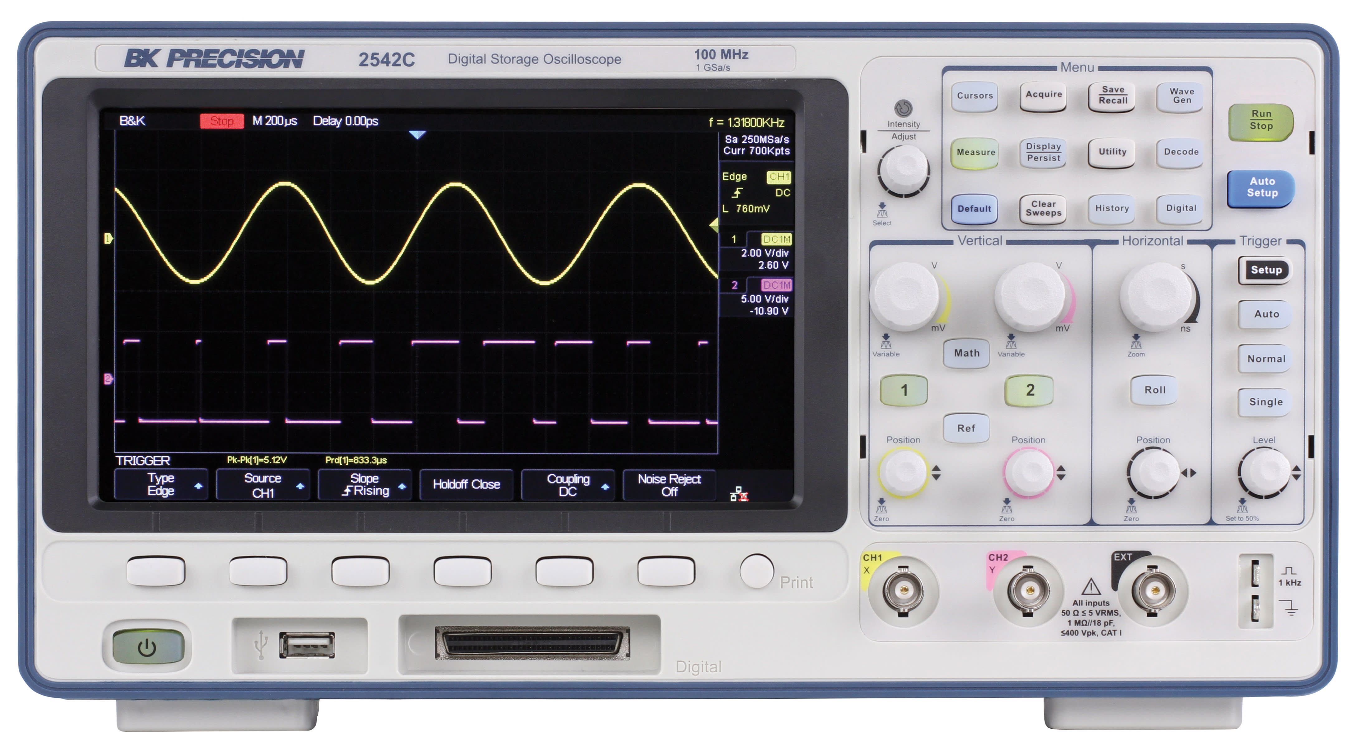 BK Precision 2542C - 100 MHz Digital Storage Oscilloscope