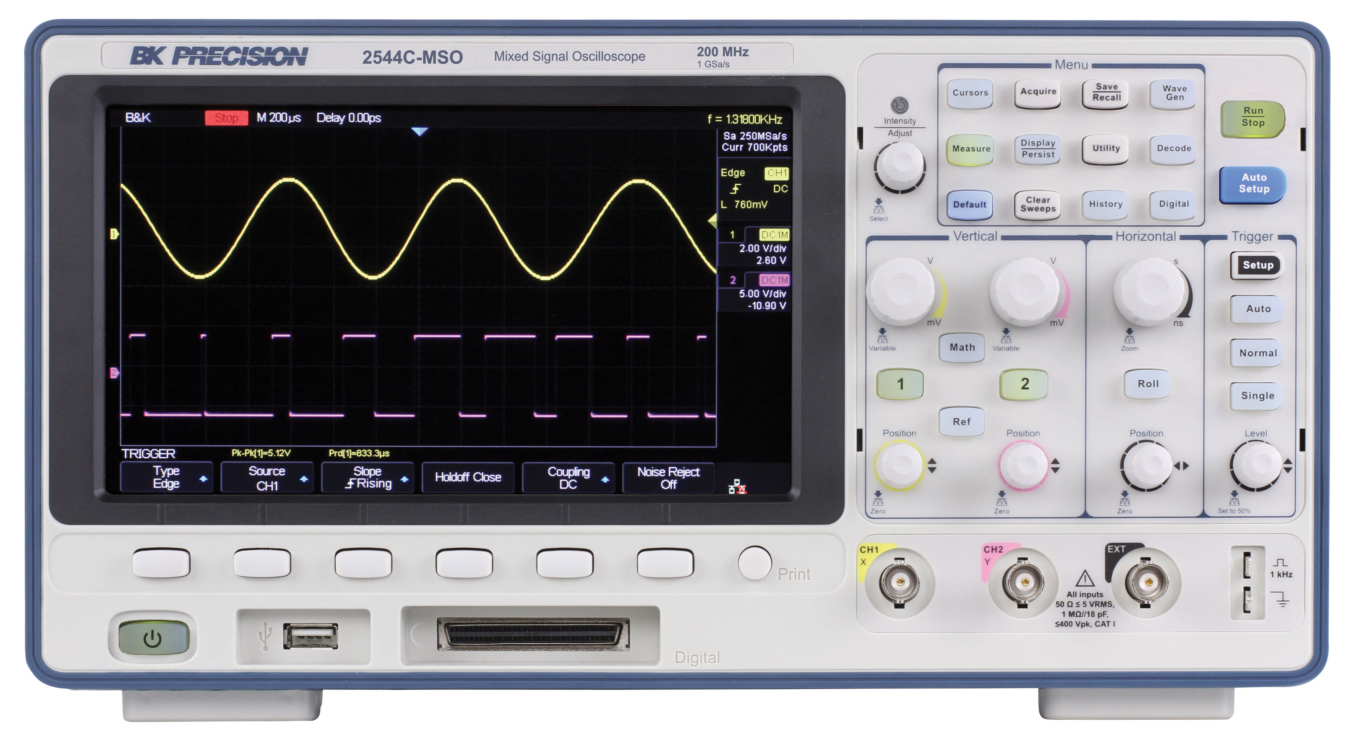 BK Precision 2542C-MSO - 100 MHz Mixed Signal Oscilloscope