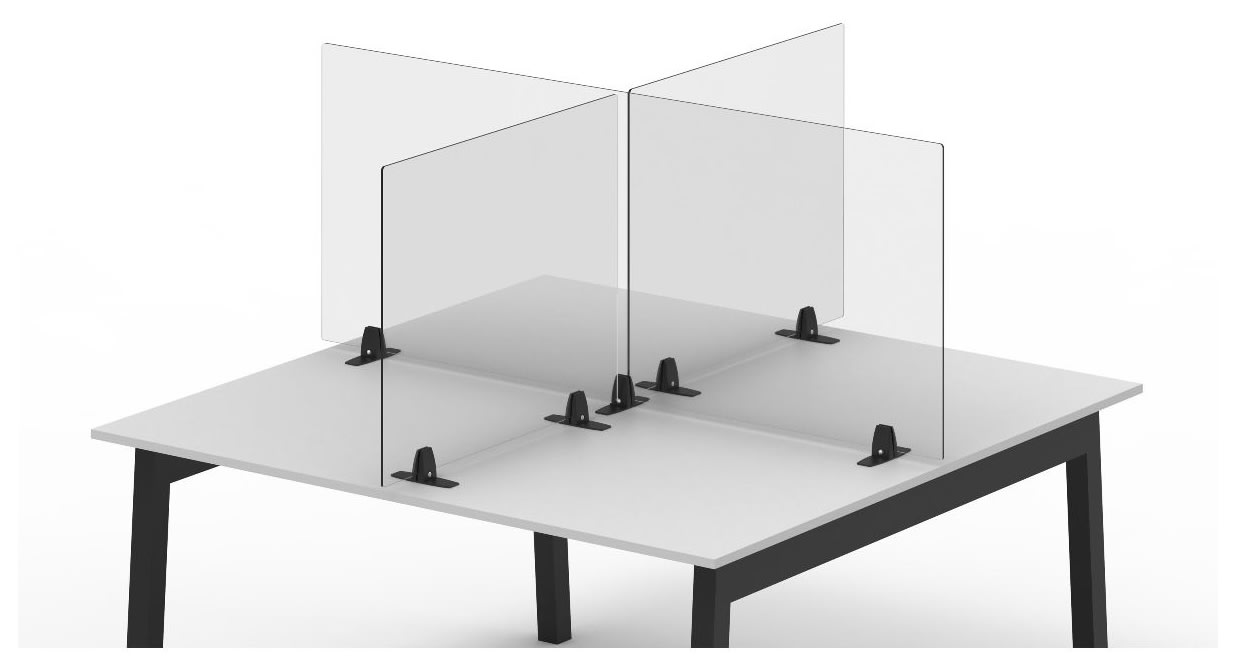 Azar Displays 179140 Clear Acrylic 4-Way Divider Shield for Table, Crossed Plas